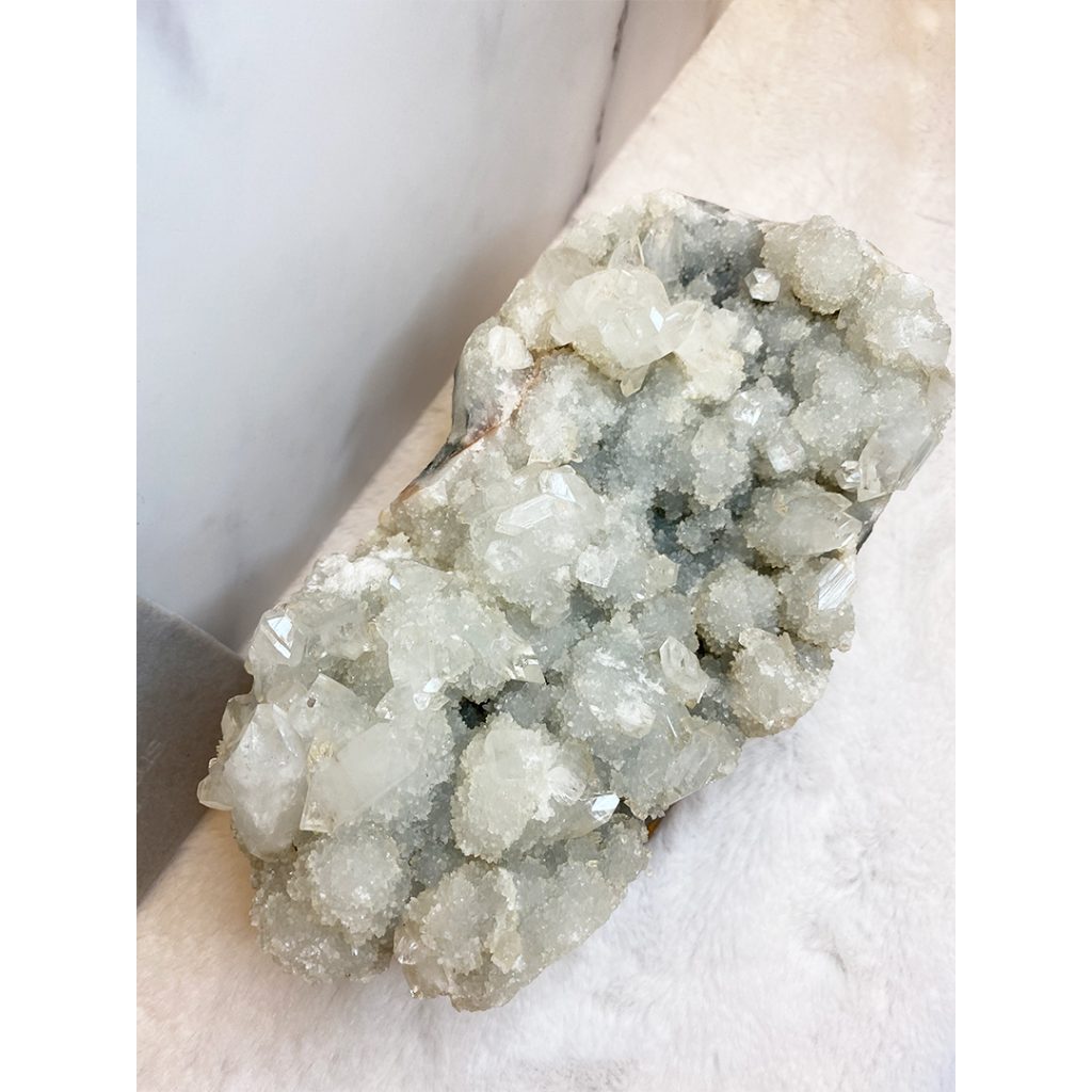 弗素魚眼石-(K) Fluorapophyllite-(K) 大型 展示用 インド産 瑞浪鉱物